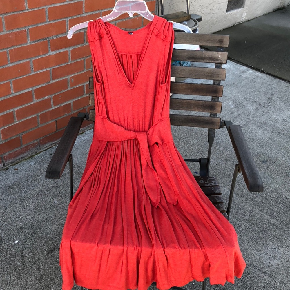 Anthropology deep orange dress size M